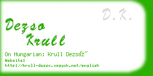 dezso krull business card